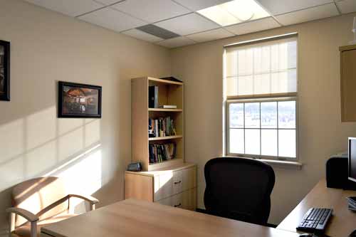 Office space with a view of the pond